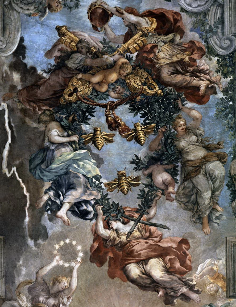 Affresco sul soffito del salone di Palazzo Barberini - dettaglio1, Rome